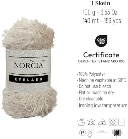 Eyelash Yarn Fun Fur Yarn(100g-3.5oz) (153yds-140mt) Fuzzy Premium Soft Crochet DIY Hand Knitting 100% Polyester