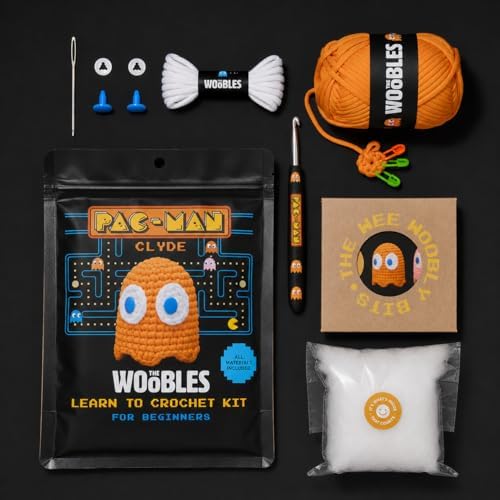 The Woobles PAC-MAN Ghost Crochet Kit for Beginners (Clyde)