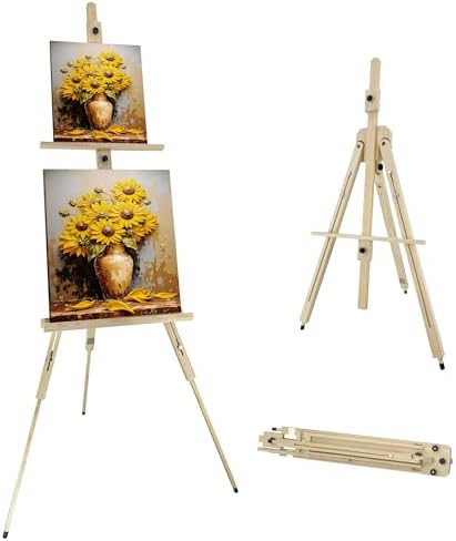 Tripod Portable Standing Wooden Easel for Painting