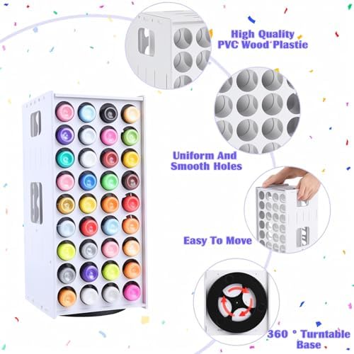 ZILAMGOO Rotating 2oz Acrylic Paint Organizer & Brush Holder Set
