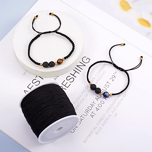 Elecrelive 100 Yards Nylon Cord Black Kumihimo Bracelet Lanyard String