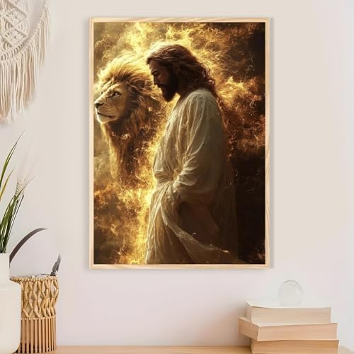Jesus Paint by Numbers Kit for Adults Framed Canvas 12X16 in, Frameworkless