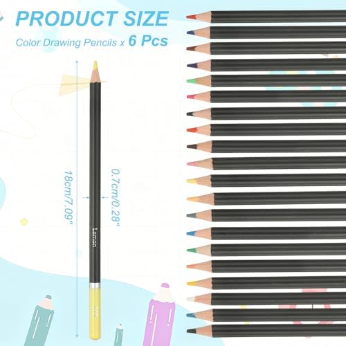PATIKIL Colored Pencils, Lemon Yellow Color Drawing Pencils with Oil-Based Cores Art Scrapbook Supplies for Adult Coloring Books Artists Beginners Drawing Sketching, 6 Pcs