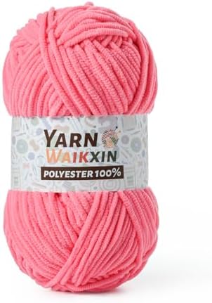 Soft Chenille Yarn for Crocheting, Fluffy Chunky Crochet Yarn for Baby Blanket, (1.76oz/65.6yds) Fuzzy Velvet Yarn for Amigurumi&DIY Puzzle、Crafts、Scarf(Deep Pink)