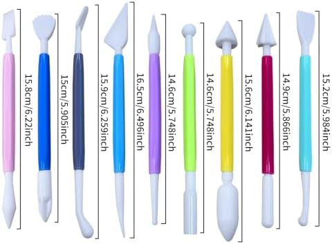 9 Pcs Clay Sculpting Tools Set, Double-Ended Plastic Air Dry Clay Tool Kit, Clay Tool for Pottery, Polymer, Air Dry Clay, Ceramic, Modeling, Shaping, DIY Crafting