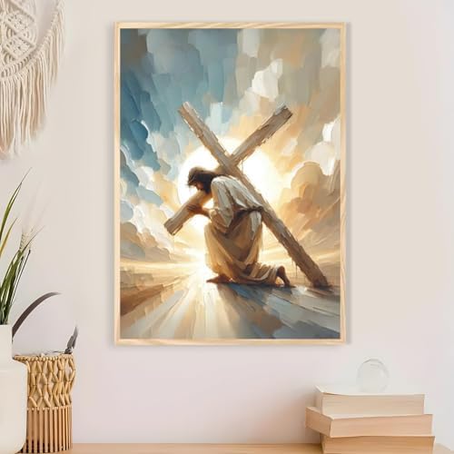 Jesus Paint by Numbers Kit for Adults Framed Canvas 12X16 in, Frameworkless