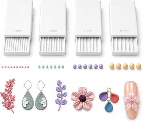 3D Print Clay Gel Ball Maker Tool,Nail Art Bead Roller for 3D Gel Flower (WH)