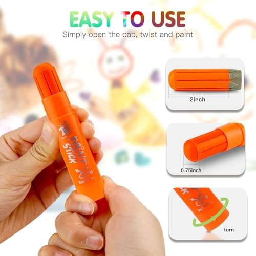 TBC The Best Crafts Paint Sticks,36 Classic Colors, Washable, Non-Toxic, Tempera Paint Sticks for Kids and Students