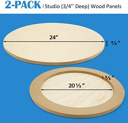 Falling in Art 2 Pack 24'' Unfinished Round Birch Wood Panels