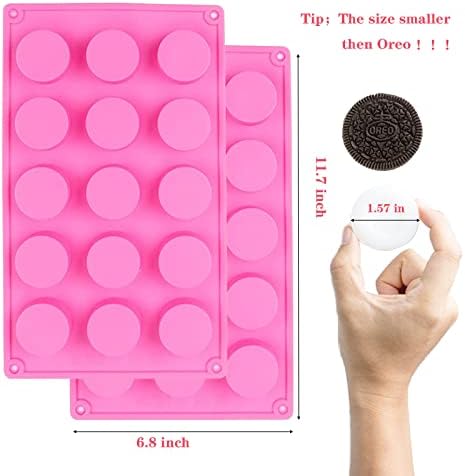 2pcs Round Silicone Molds 15 Cavity Cylinder Silicone Soap Mold | Silicone Soap Mold for Handmade Soap,Lotion Bars, Bath Bombs, Shower Steamer ,Shower Tablets,Beeswax,Candles