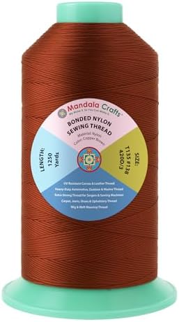 Mandala Crafts Size 138 420D T135 Copper Brown Bonded Nylon Thread 1250 YDs