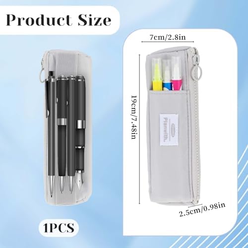 Elastic Pen Holder for Notebook, Zipper Notebook Pencil Pouch Small Pencil Holder Pouch with Adjustable Elastic Band Slim Pencils Bag Journal Pen Holders for Office Home Stationary Supplies