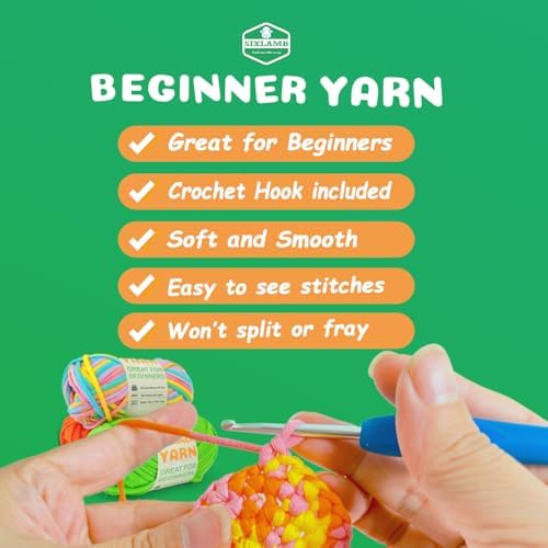 3 * 50g/1.76oz Yarn for Crocheting and Knitting, 3 * 60yds Beginner Yarn with Easy-to-See Stitches; Worsted-Weight Medium #4;Amigurumi-Friendly Crochet Kit(Blue+Orange+Purple)