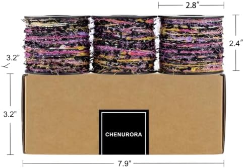 Artisanal Yarn Collection Multifiber Fancy Yarn for Knitting Crocheting Crafts DIY, Set of 3 Rolls(143 Witch's Prism)