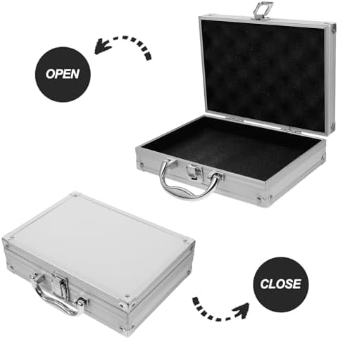 SEWACC Aluminum Briefcase Tool Box Lockable Handheld Carrying Case Multi-Functional Tool Storage Box for Garden Tools Craft Supplies Accessories Compact 9.05 X 6.49 X 2.36 in