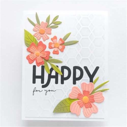 Cutting Dies Metal Stencils Scrapbooking Tools DIY Embossing Template for Paper Card Making Album Arts Crafts Supplies (Flowers Set-11.8x10.3cm)