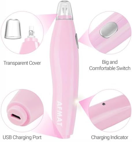AFMAT Electric Eraser, with 140 Eraser Refills, Rechargeable Pencil Erasers for Artists, Electric Erasers for Drafting, Drawing, Painting, Sketching, Architectural Plans, Detailer Tool EE04(Pink)