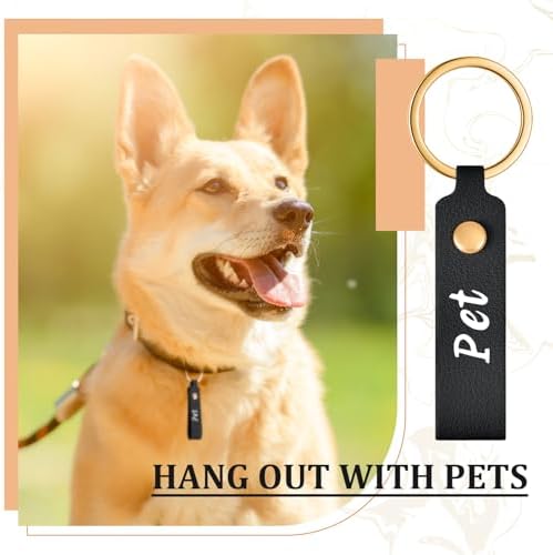 Wavyknot 50 Pcs Leather Keychain Blanks, 3.7 x 0.7 Inches, Black
