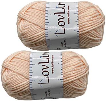 Yarn Pack, 2 skeins of 50g Each, Soft Cotton Yarn for Crochet and Knitting, Craft DK Amigurumi Yarn (Porcelain)