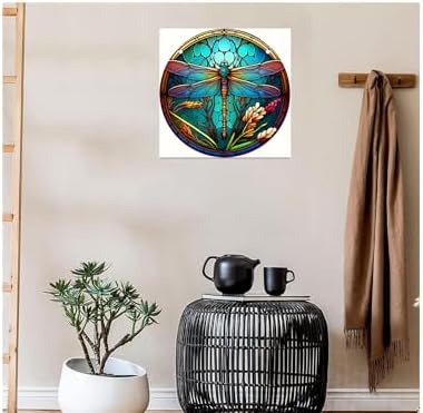EIBEILI Dragonfly Diamond Art Painting Kits for Adults - Full Drill Diamond Paintings for Beginners, Round 5D Paint with Diamonds Pictures Gem Art Painting Kits DIY Adult Crafts Kits 12x12inch
