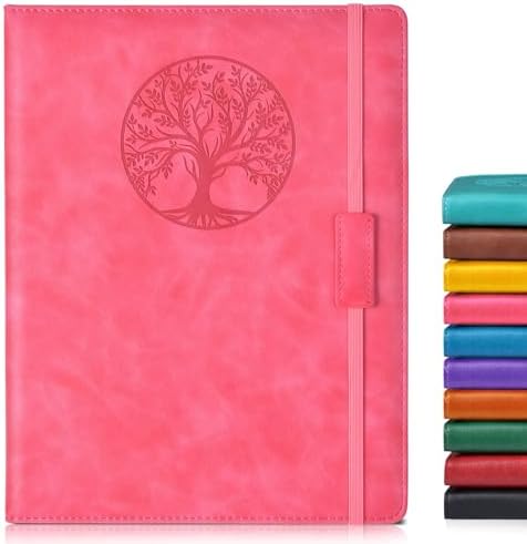 Biuwory Leather Journal Notebook, 256 Thick Lined Pages, Hardcover 8.6"×11" | A4 Large Vintage Journal for Women Men,Work,School,Business,Travel Diary,Note taking,College Ruled Writing,Daily Journaling