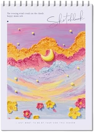 EOREA Purple Spiral Bound Sketch Pad Coloring Book 8x11