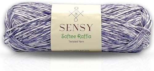 S Sensy Softee Raffia-Polyester Raffia Gauge #4 Yarn Purple Batik 109 Yards