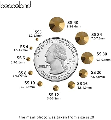 Beadsland Hotfix Rhinestones Bulk, Aurum, SS6, 14400pcs