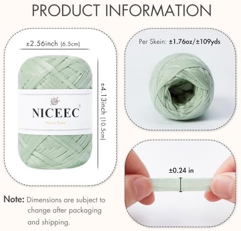 NICEEC 6 Skeins Soft Tape Yarn-Weaves