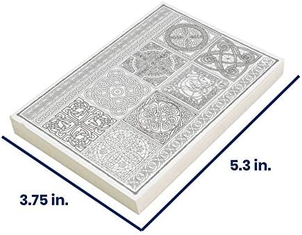 Pacific Arc LayFlat Sketchbook - 3.75 x 5.3 Inches - Celtic Blank Note Book, 64 Sheets, Thick 100gsm Paper, for drawing, sketching, and journaling, 32 Blank and 32 Gridded