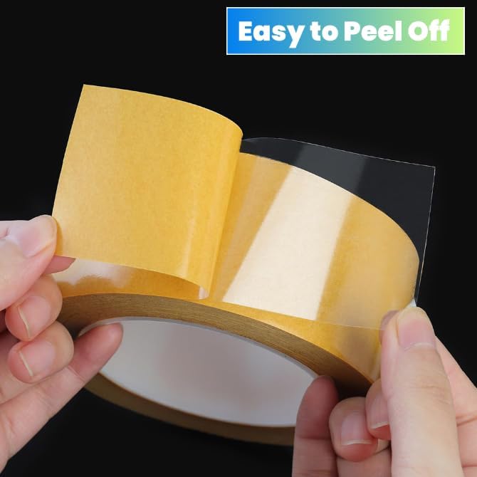 Ultra Thin Clear PET Double Sided Tape 0.5” x 82 Ft Strong Adhesive Removable No Residue Transparent Mounting Tape for DIY Crafts Office Home Decoration Industrial Fixing