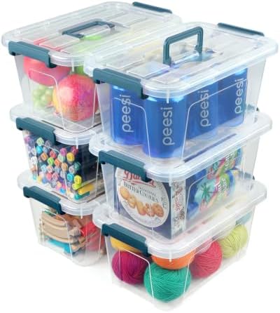 EOENVIVS Clear storage bins with lids 6 Pack, 7 Quart storage containers with lids, Stackable storage box Organizer for organizers and storage, Bedroom, Office, Classroom, Playroom & shoe boxes