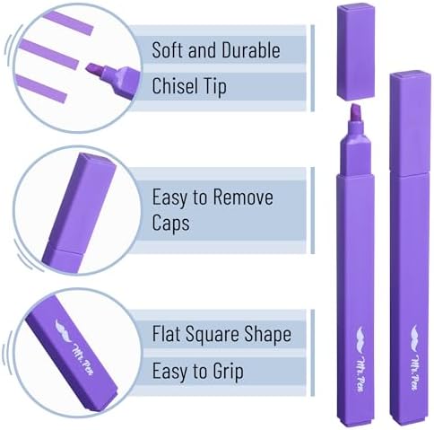 Mr. Pen- Aesthetic Highlighters No Bleed, 10 Pack, Assorted Colors | Chisel Tip, Cute Highlighters Assorted Colors for Journaling, Highlighting, Underlining, Fast Dry, Back to School Supplies