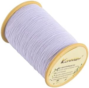 KONMAY Elastic Thread for Sewing Machine, 500 Meters 0.5mm White for Shirring, Smocking, Gathering, Stretchy Strings for Bracelets