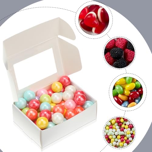 Zonon 60 Pcs Mini Kraft Soap Boxes with Window Homemade,White