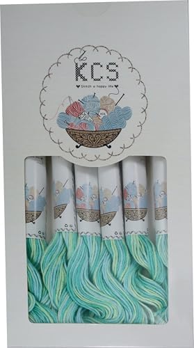 KCS Big skeins of 25 Meters Size 25 Color Variegated Cross Stitch Stranded Threads,6 skeins,4040