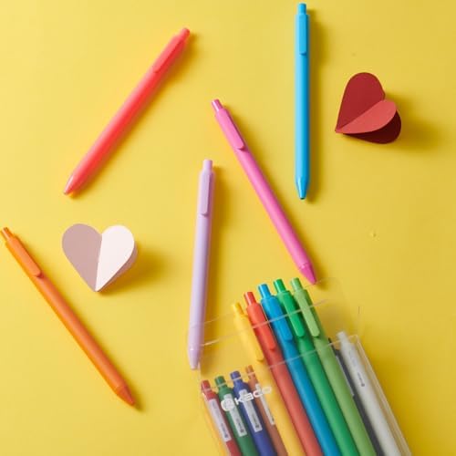 Kaco PURE Colored Gel Pens 0.5mm 20 Pieces Set Comfort Grip Quick Drying
