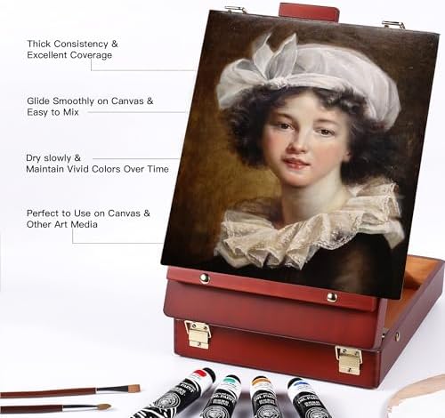 rubens Caroline Oil Paint Set 2oz 10 Portrait Colors Oil Paint for Canvas | Professional Oil Paints with Thicker Creamy Texture, High Saturation, Large Tubes Art Supplies for Adult, Artists, Beginners