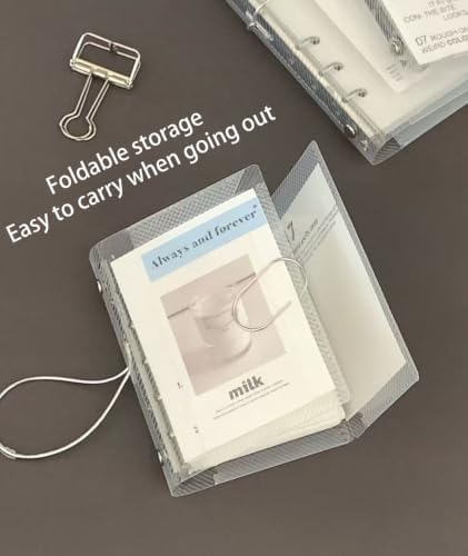 Clear A7 Binder (6-Ring), 4.1" x 5.9" Mini Pocket-Sized Refillable Notebook Cover, Transparent Plastic Flip Flap Folder for Travel, Budget,Reading Bookish