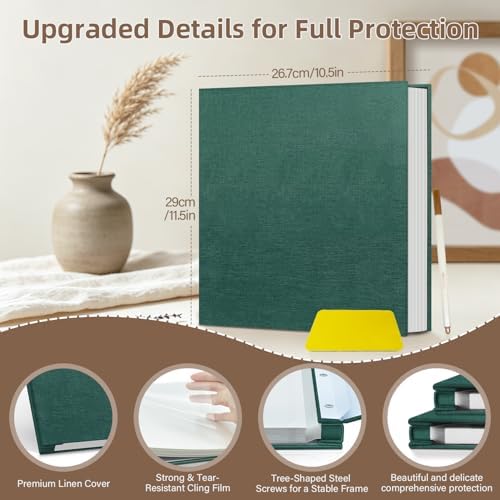 Popotop Photo Album Self Adhesive Scrapbook Album for 4x6 5x7 8x10 Pictures DIY Photo Book as Scrapbooking Supplies Kits, Birthday Gifts for Women Mom Wedding Baby Family Travel