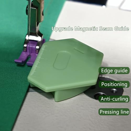 Magnetic Seam Guide for Sewing Machine,Seam Guide Ruler,Hemmer Guide with Scale,Universal Sewing Quilting Supplies Accessories Tools 3pcs Multicolor