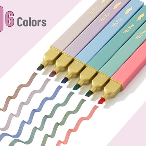 Mr. Pen- Aesthetic Highlighters No Bleed, 6 Pack, Assorted Colors