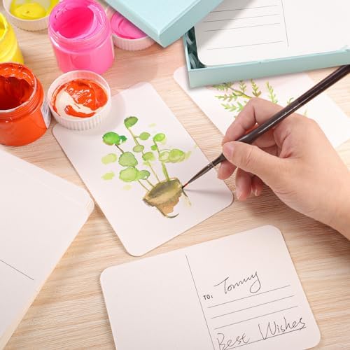 Prudiut Watercolor Postcards 48 Sheets, 4x6 In, 140Lb/300Gsm, Green