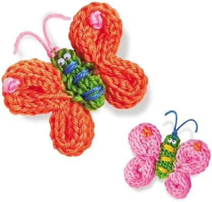 4M Knitting & Crochet Kit for Kids Ages 8-12 – Learn to Knit with French Knitting Reel, Crochet Hooks, Yarn, Scarf & Handbag Projects, Beginner Craft Set for Girls and Boys, STEM Arts & Crafts Gift