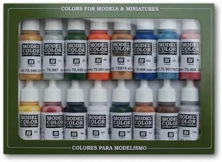 Vallejo - Folkestone Basics Acrylic Paint Set | Model Color | Figure Color Series Historical Miniature Kit to Achieve Historical Accuracy with Artist-Grade Pigments | 16 Bottles x 18 ml (0.60 fl.oz.)
