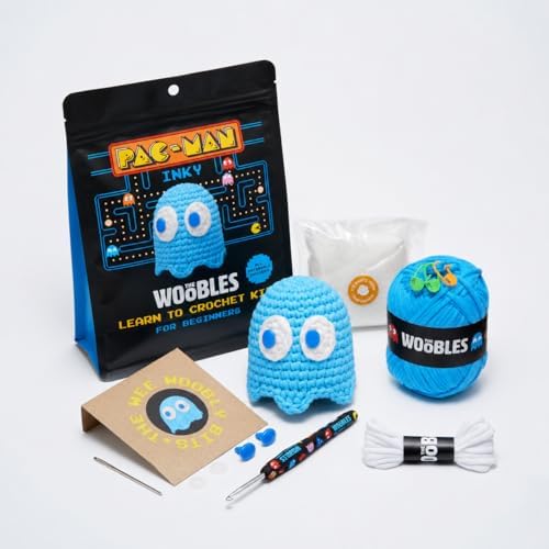 The Woobles PAC-MAN Ghost Crochet Kit for Beginners (Inky)