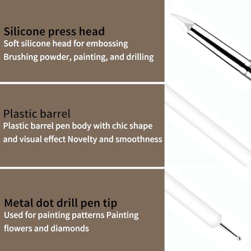 10 Pcs Silicone Clay Sculpting Tools Set, Double-Ended Dotting Tools & Silicone Brushes for Polymer Clay, Air Dry Clay, Pottery & DIY Crafting-White
