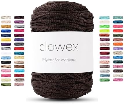 Polyester Soft Macrame Cord 2.5-3mm, 191 Yards x 1/9 inc Turkish Polyester Rope, Braided Macrame Yarn for DIY Crafts, Plant Hanger, Wall Hanging, Macrame Bag