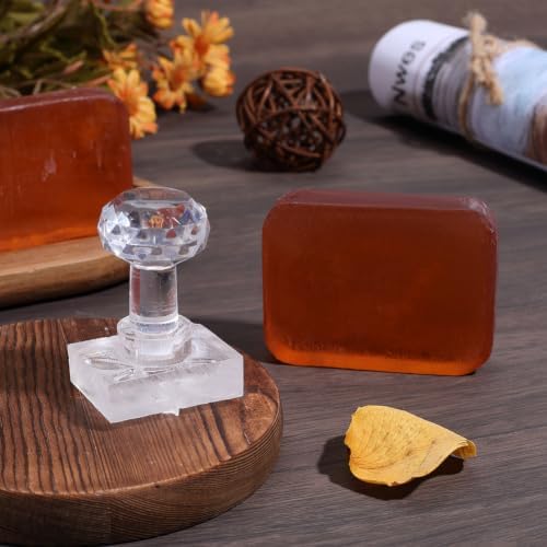 PandaHall Handmade Soap Stamp, Bees Stamping Imprint 1.3 Inch Square Natural Insects Stamp with Handle for DIY Craft Making