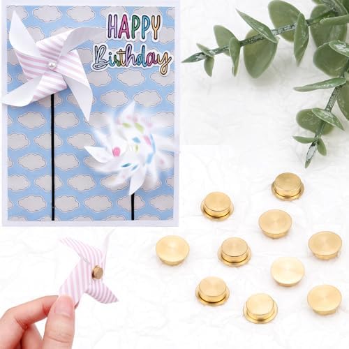 CYFUN DESIGN 10 Pcs Mini Metal Rotating Bearings for Card Making DIY Handmade Crafts Paper Cards Scrapbooking Crafting, 360°Rotation Charm Bearing Spinner Art Tool Nail Rings Jewelry Rotating Tools